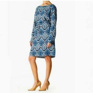 LOFT Electric Sapphire Baroque Shift Dress Large